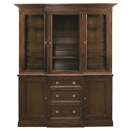 High End China Cabinet with Silverware Tray and Table Leaf Storage